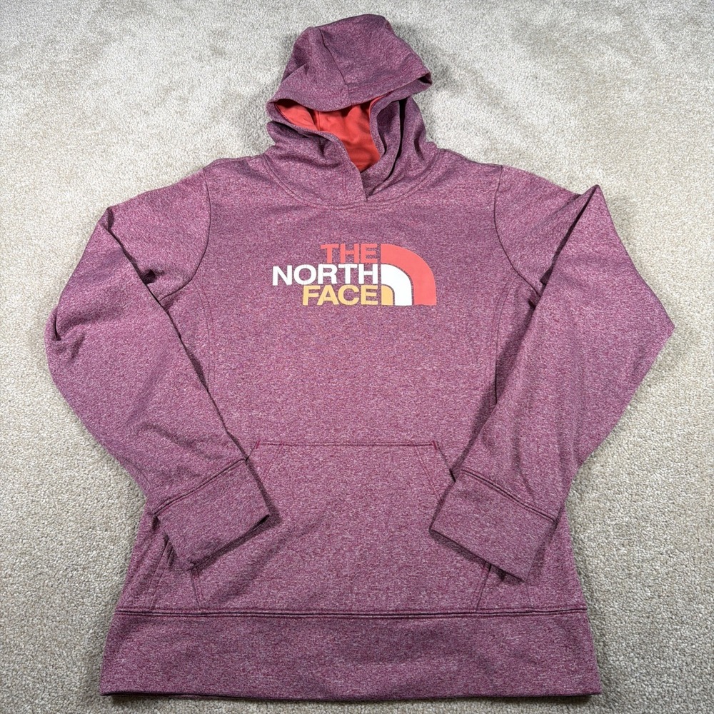 North Face Womens Long‎ Sleeve Hoodie Sweatshirt Small Petite Purple Polyester